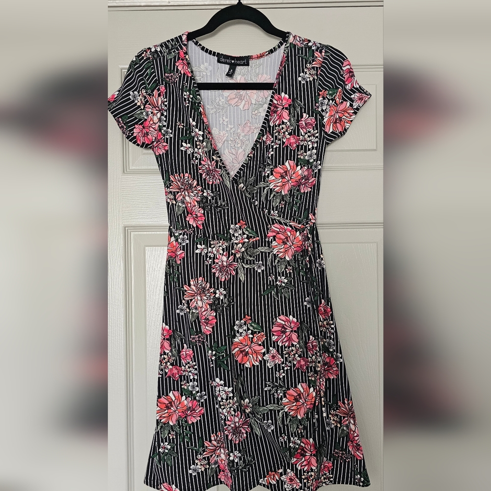 Extremely soft floral faux wrap sun dress